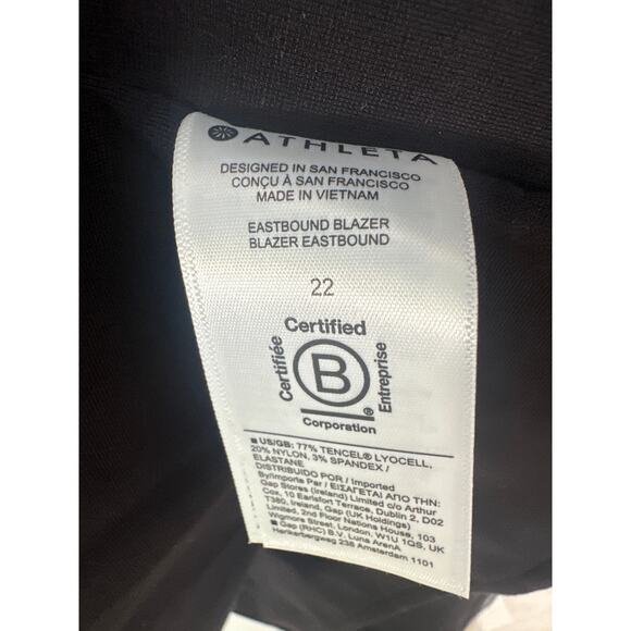 Athleta Eastbound Blazer Size 22 Black Business Casual Travel Jacket #986273 - Picture 6 of 8